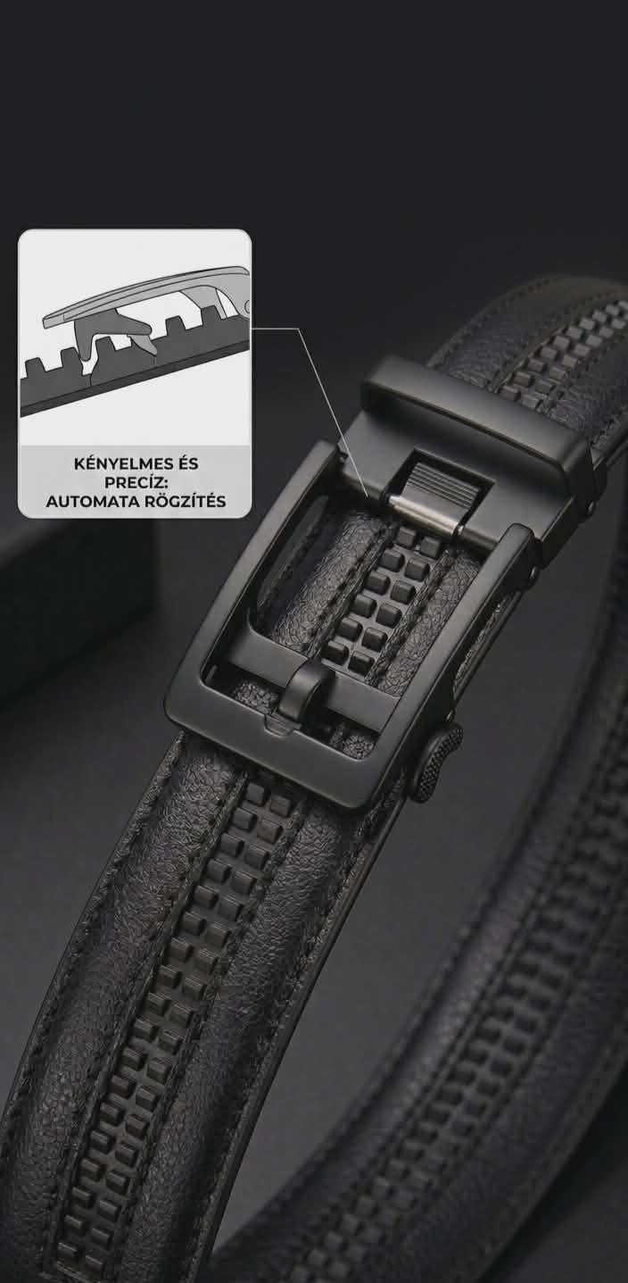 DunaBelt Éjfekete Elegancia - Automata Bőröv